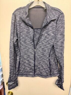 Victoria's Secret Sport Dark Grayish Blue Performance Jacket with Navy Mesh Back